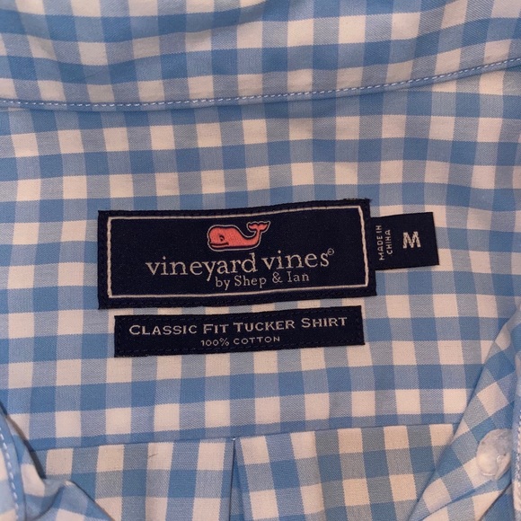 Blue checkered button down - Picture 3 of 3